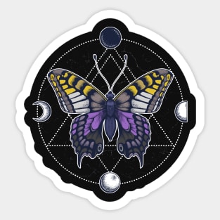 Nonbinary Butterfly Sticker